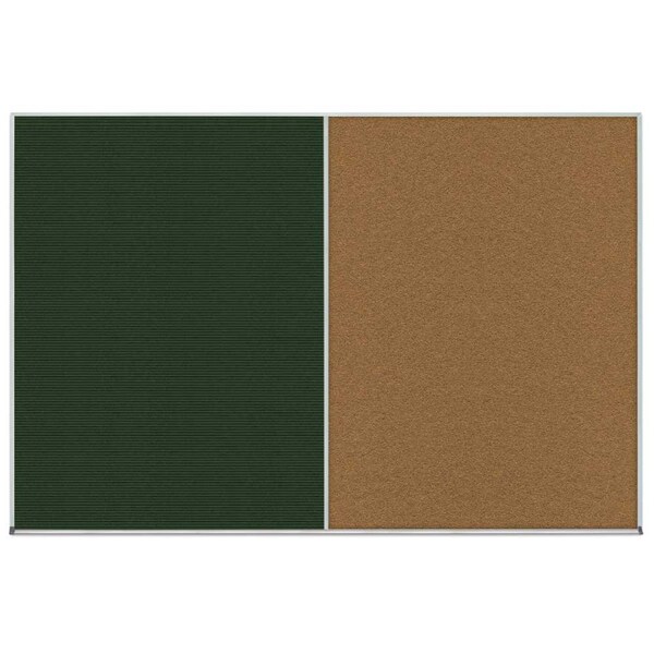United Visual Products Enclosed Corkboard, 1 Door, 24"x36", 4" Fra UV3408-SATIN-BLACK - main